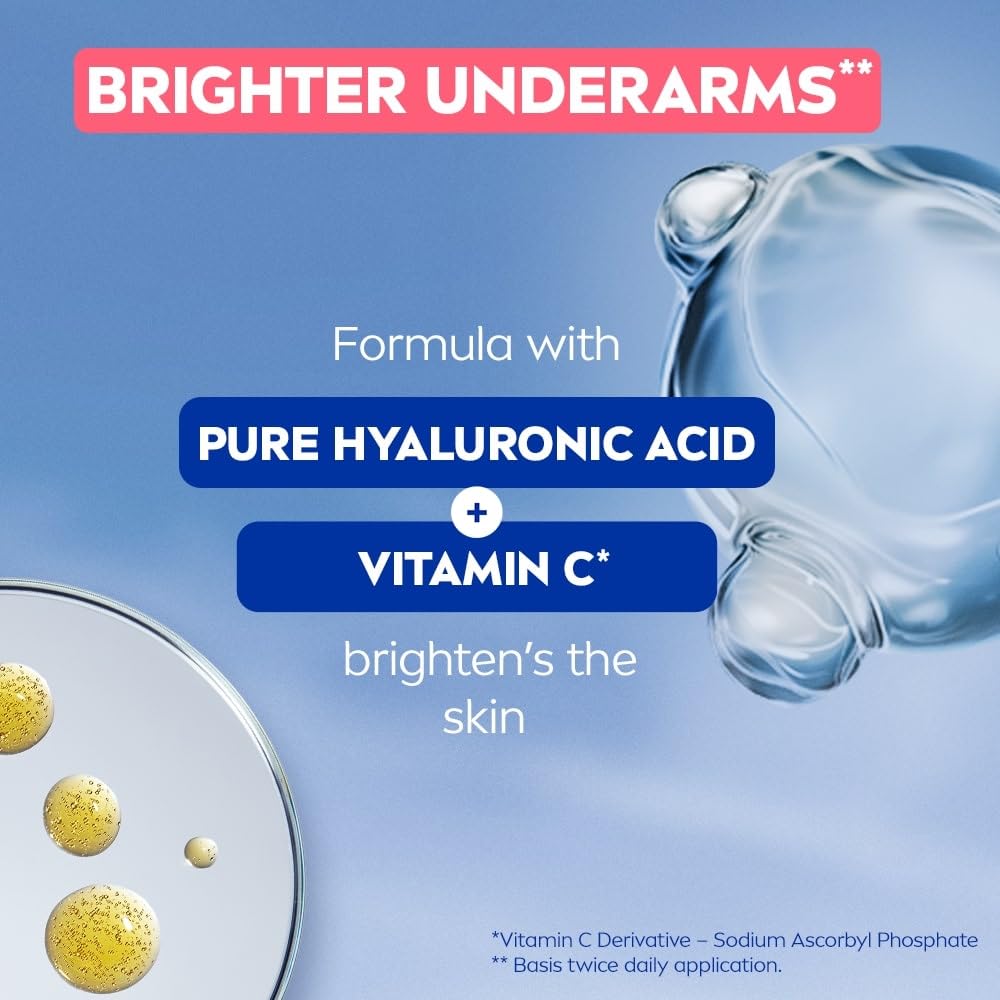 Nivea Derma Control Eventone, 0% Alcohol, Pure Hyaluron & Vitamin C, Underarm Roll On Women 50ml