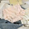 7A Antibacterial Women's Japanese Style Mid-Waist Ice Silk Briefs - Solid Color, Comfortable, Simple Design for Students
