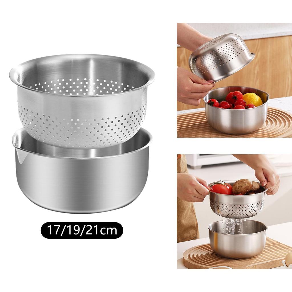 Draining Basket Stainless Steel Tool Home Use Versatile Multifunction Fruit Drain Bowl for Strawberry Vegetables Grapes Fruits