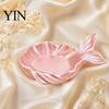 Pearlescent Makeup Tray Fishtail Jewelry Storage Tray, Large Capacity Groove Design, Design 3D Printing Desktop Ornament, for Rings And Necklaces