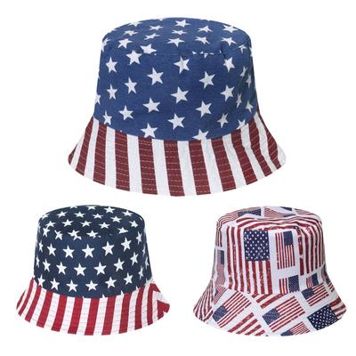 Bucket Hat zum Unabhängigkeitstag, Fischerhut, wendbar, zweifach tragbar, Unisex-Hut, Hut für Outdoor-Aktivitäten