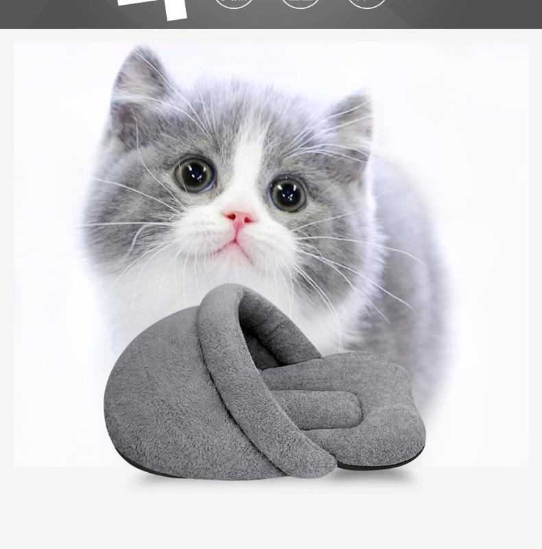 Plush Sleeping Bag Cat & Small Dog Bed, Semi-Closed Slipper Style, Cozy & Warm for All Seasons