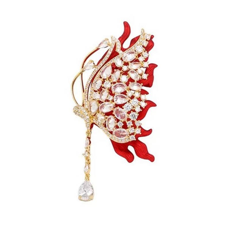 

Crystal Butterfly Brooch Lapel Pin Rhinestones Badge for Fashion Women Temperament Corsage Clothing Accessories 1