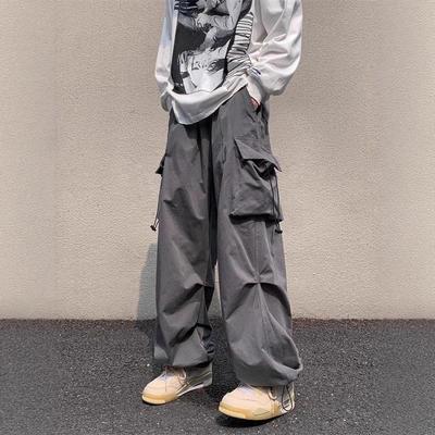 Vintage Retro Amerikaanse Werkbroek – Unisex Losse Pasvorm Casual Stijl met Enkelstrikkoord