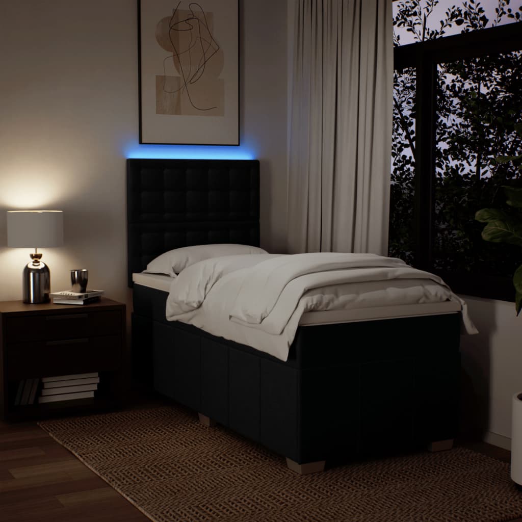 Vidaxl Continental Bed With Mattress, Black, Fabric, 80X200 Cm
