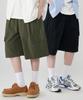 UNTAPPED STUDIO Bermuda-Like Linen Double-Pleated Wide Cargo Half Pants 3 Colors