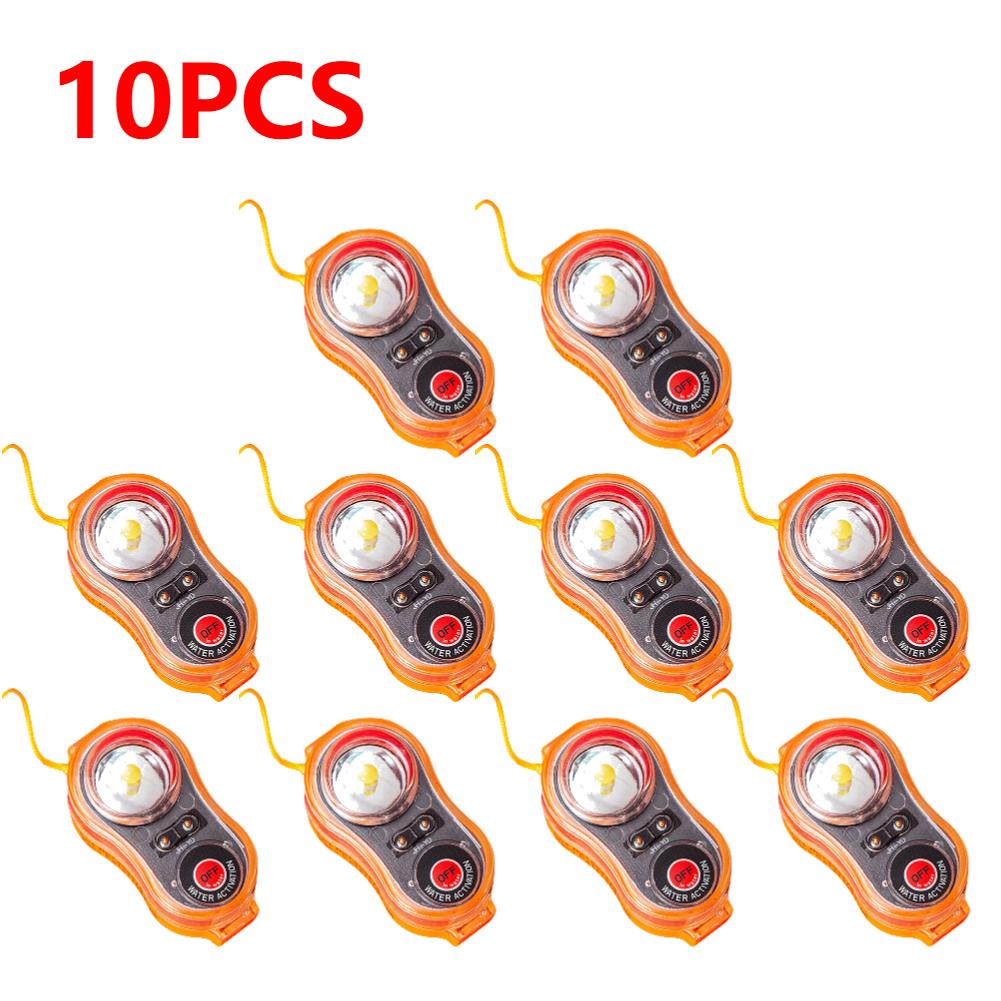 1-10pcs LED Lithium Life Jacket Lamp Conspicuous Attract Light Lamp Seawater Self-Lighting Light Life-saving For Life Vest