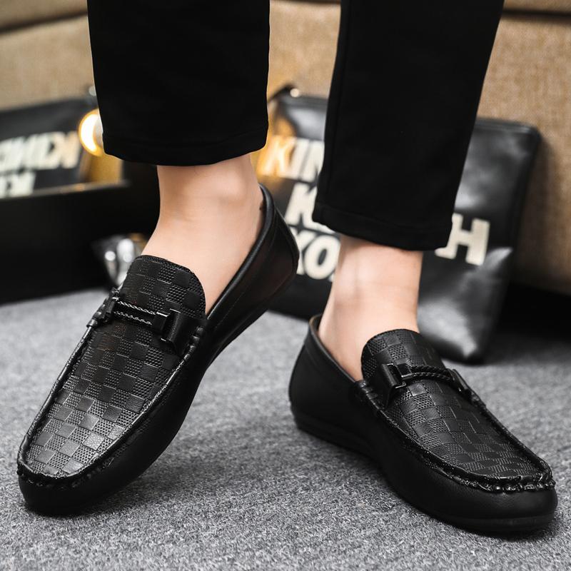 Fashion Genuine Leather Luxury Brand Italian Men Loafers Breathable Slip On Men Driving Shoes Men Casual Shoes Moccasins Chaussure Homme