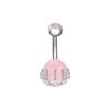 Multi-Color Turquoise Belly Button Ring with Skull and Ball Design