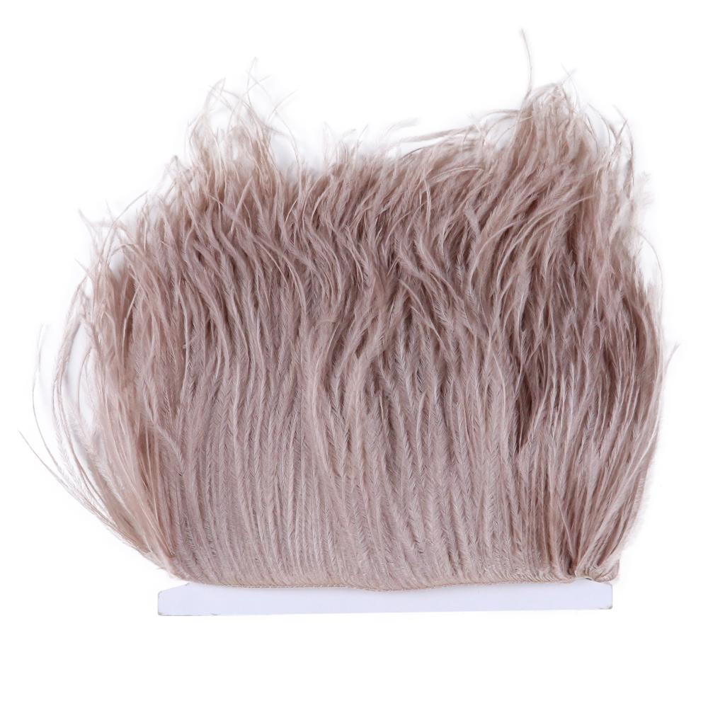 Feather1 Meter  White Ostrich Feathers Trim Fringe 8-22cm Natural Ostrich Feather Ribbon for Wedding Party Clothing Decoration Plumes