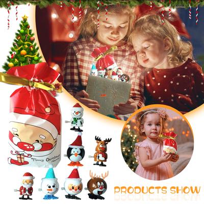 (H0825)Clockwork Jumping Gift Pack Educational Mechanical Toys Christmas DAY Santa Snowman Fawn Toy