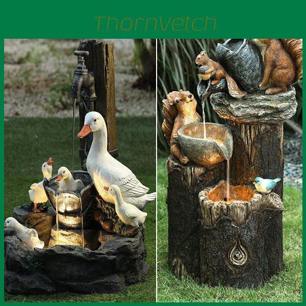 Whimsical Solar Resin Squirrel And Duck Yard Ornament Perfect For Gifts And Decorations