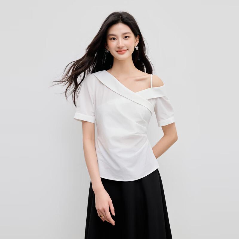 

Women s Casual Off-Shoulder Puff Sleeve Shirt M