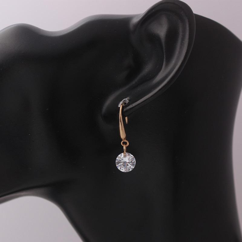 Dangle Drop Earrings Lady Elegant Fashion Noble Zircon Crystal Earring For Women Jewelry Dainty Boucle Mujer Brincos