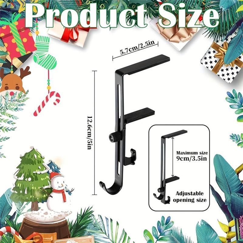 M-Modern-Christmas Stocking Holders, 4 PCS Adjustable For Mantle-Garland Hanger And Stocking Mantel Hooks-Metal