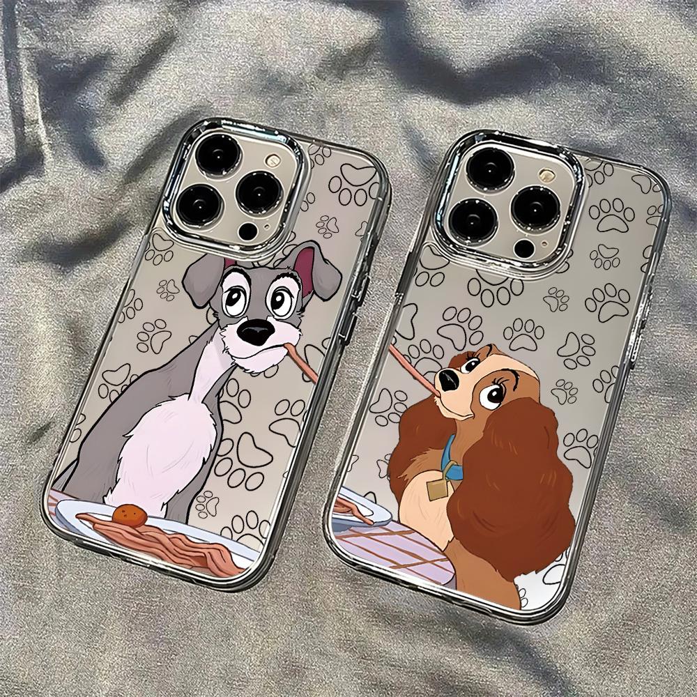 Cartoon Lady And The Tramp Phone Case For iPhone 17e 17 16 15 14 13 12 11 mini Pro Max X XR XSMAX Air Plus Transparent Cover