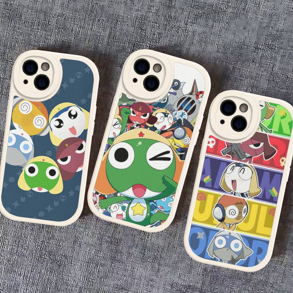 Keroro Frog Cool Gunsou Sergeant Phone Case For IPhone 16 15 14 13 12 11 Pro Max Plus Leather Shockproof Cover
