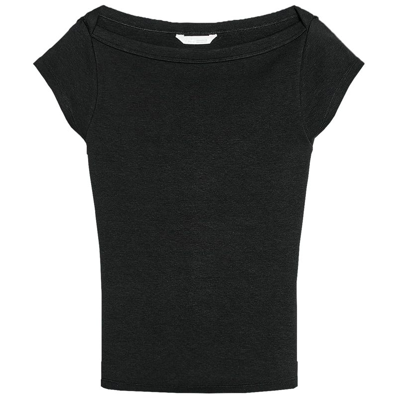 Zaprha 2025 New Arrival Sweet Sexy Multi-Color Selection Short Sleeve Boat Neck Rib Base Silm Tops Female 4424302