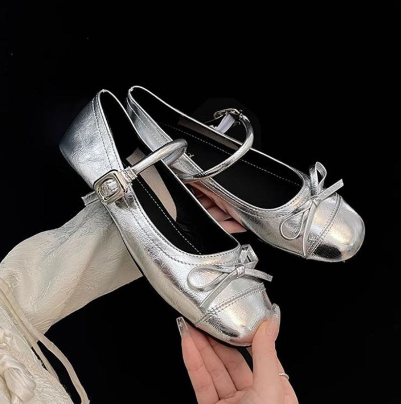 Fashion 2025 Spring Women Mary Jane Shoes Shallow Ladies Casual Butterfly-knot Single Shoe Eelgant Dress Leather Shoes Women's Loafers