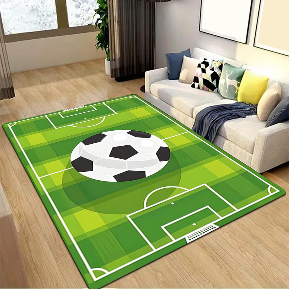 Tappeto Campo da Calcio,Tappeto,Soggiorno,Camera da Letto, Antiscivolo,Tappeto Quadrato