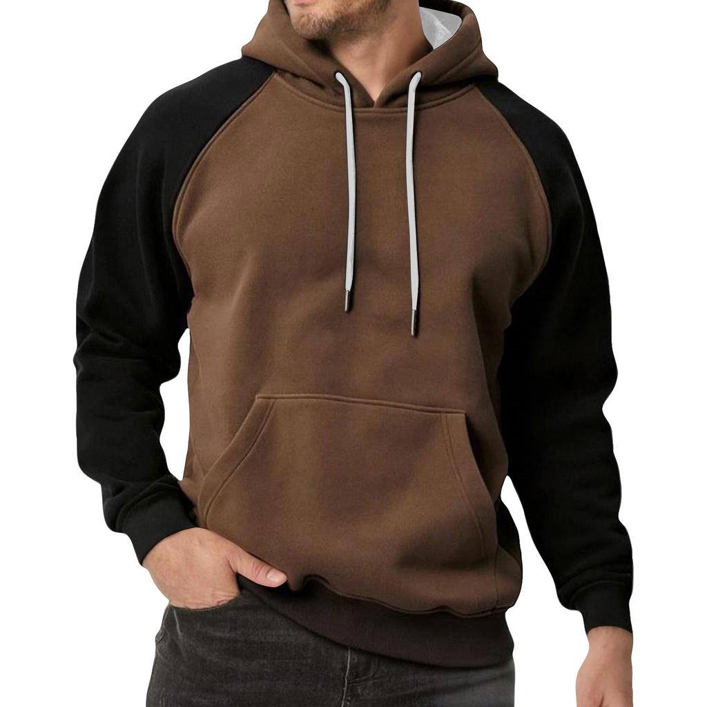 Men's Colorblock Sweatshirt Hoodie Men's Sports Large Size Casual Sweatshirt