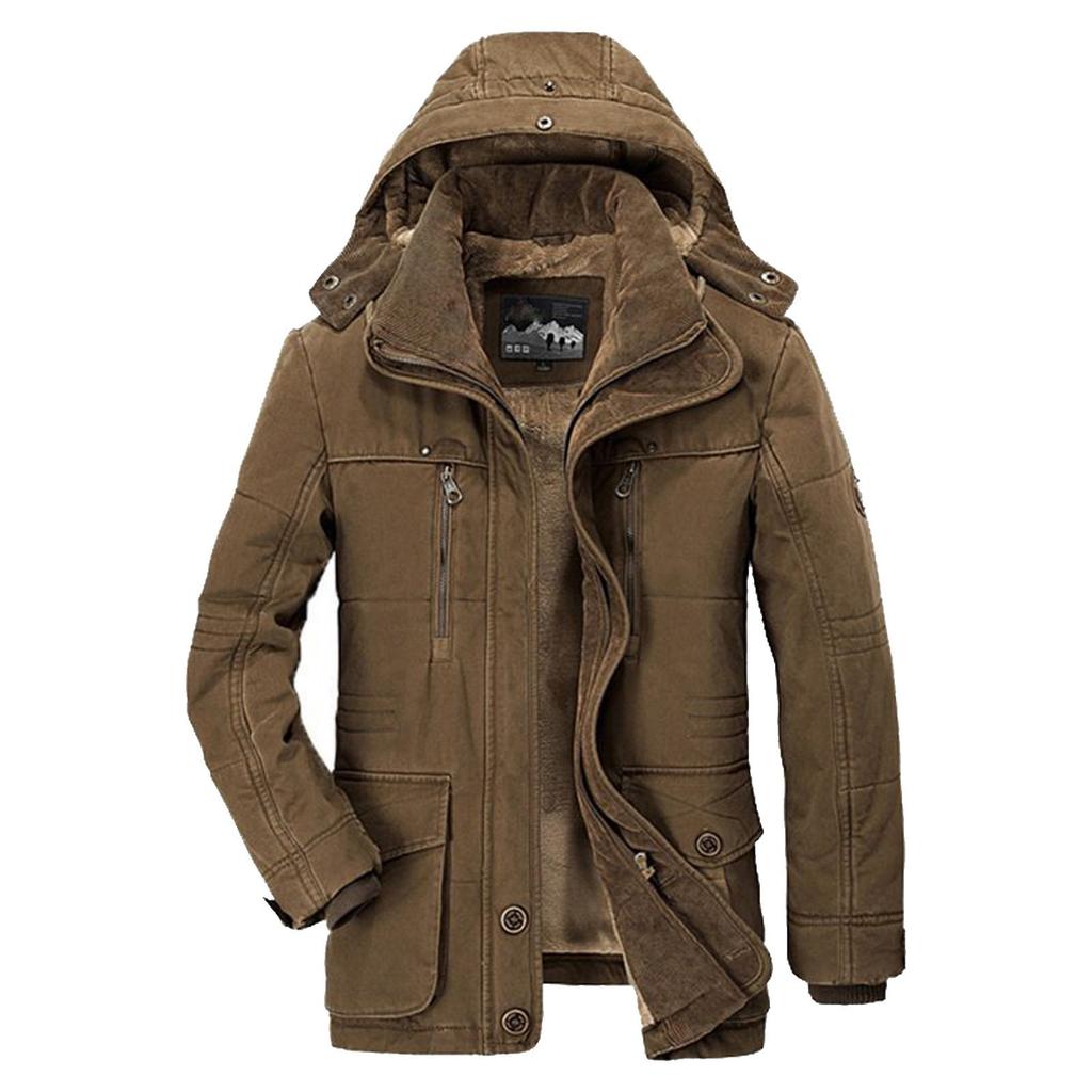 Zimní plyšový zip s volným odnímatelným límcem Trojrozměrná záplatová kapsa bavlněná bunda