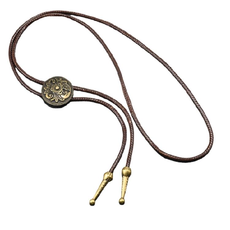 Practical PU Leather Chain Necklace Comfortable Unisex Jewelry Bolo Tie Fashion For Office Travel And Casual Use
