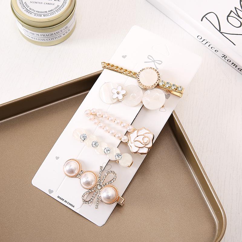 Luxury Pearl Bow Feather Hair Clip - Korean Style Bangs Accessory