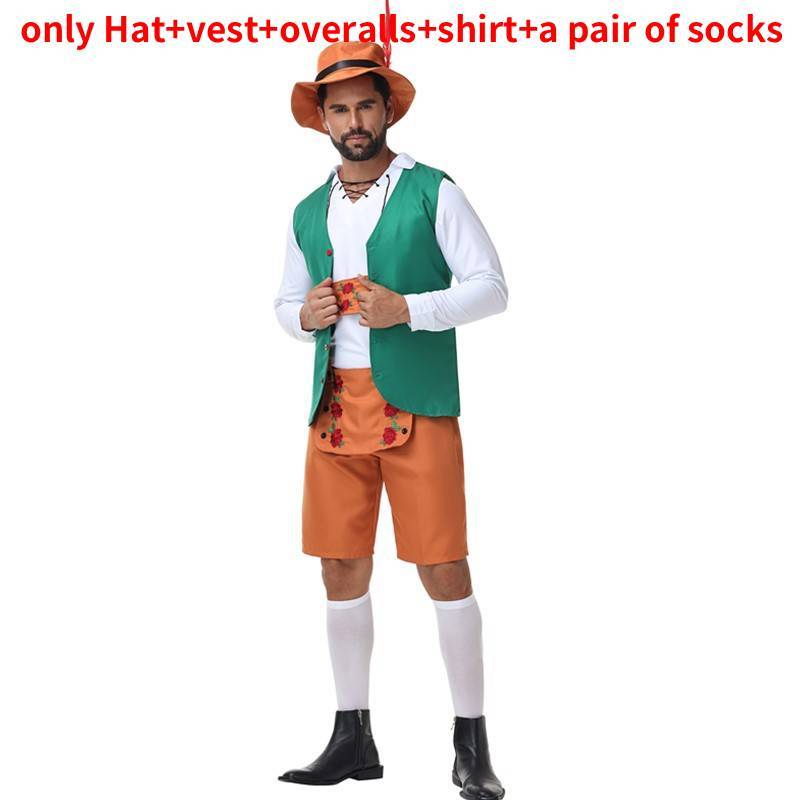 Bavarian Beer Festival Costume Set With Suspenders For Adult Men Party Performance