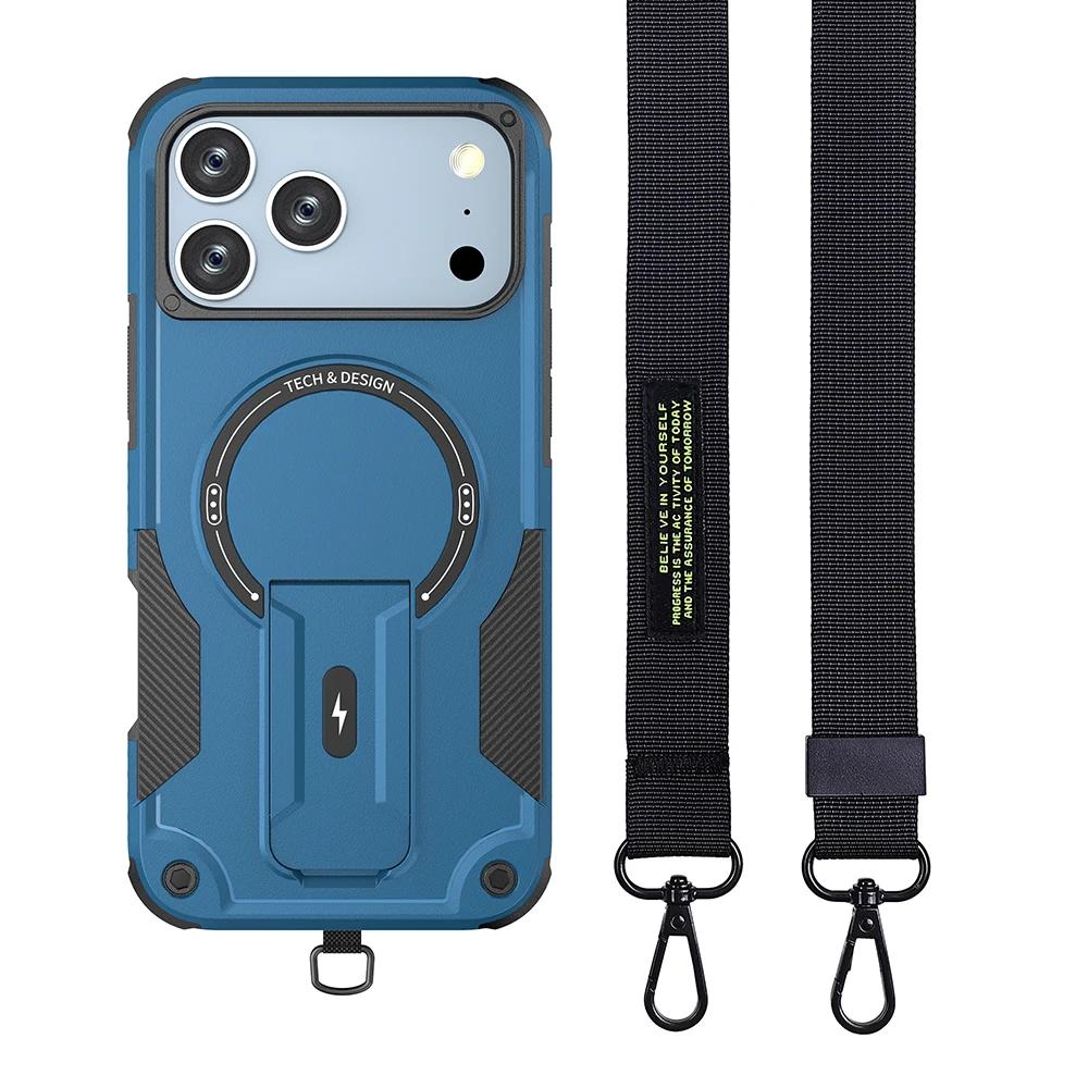 

Crossbody Shcokproof Case for Iphone 17 Pro Max Iphone16 Iphone17 17 Air 12 13 14 15 16 Plus 16e Protection Accessories iPhone17 Pro Max синий