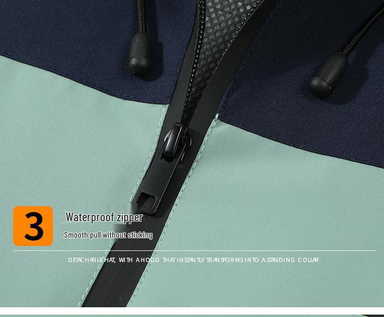 Unisex Windproof Waterproof Color Block Jacket for Spring & Autumn Hiking