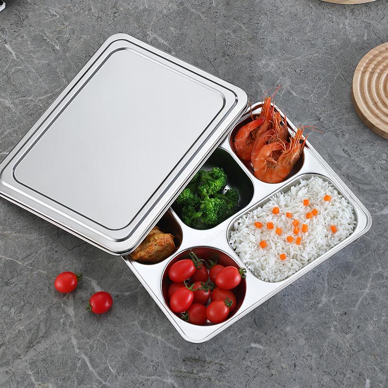 304 Stainless Steel 5-Compartment Divided Lunch Tray