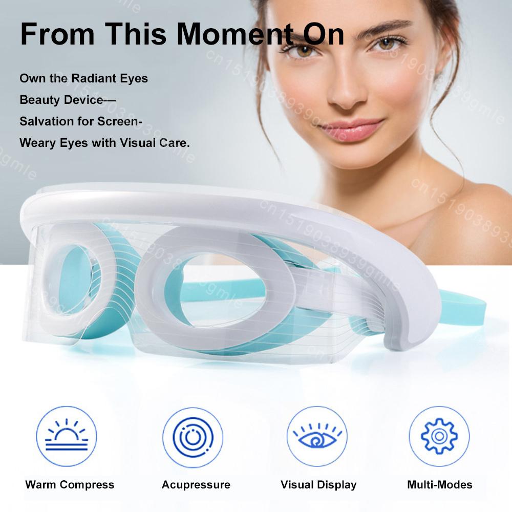 Eye Massager Hot Compress Vibration Eye Care Relax Eyes Massage Relieve Eye Fatigue Glasses Fatigue Pouch Anti Wrinkle Care