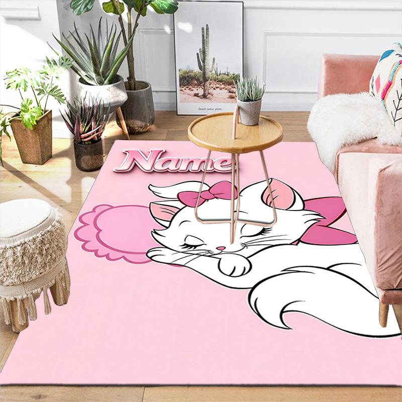 Custom Name Sweet Dreams Pink Bow Carpet for Playroom Bedroom Living Room Sofa Home Decor,kids Game Area Rug Non-slip Floor Mat