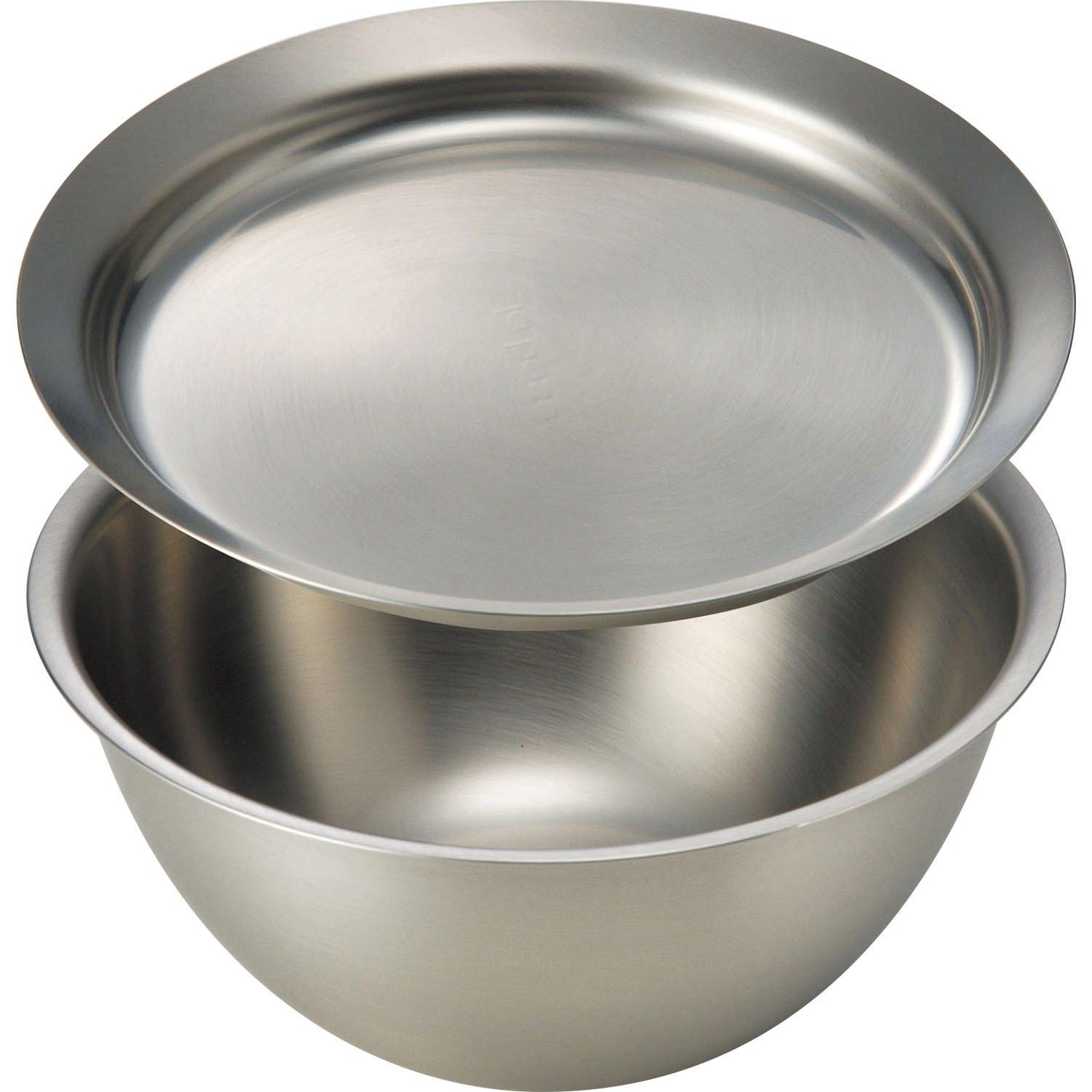 

La base Stainless Steel Bowl Plate Set Made in Japan by Yoko Arimoto Tsubame-Sanjo & (Small, 2-Piece Set) (DME-6750)