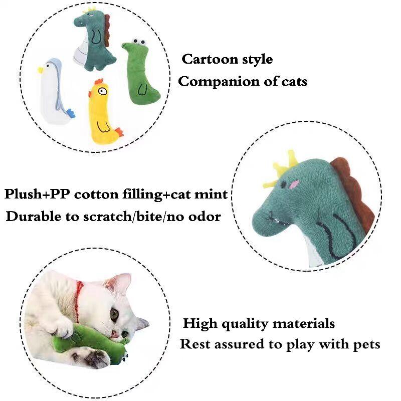 1PC Plush Cat Toy Catnip Cute Funny Chew Cat Playthings Cartoon Interactive Kitten Mini Teeth Grinding Thumb Pet Dog Chewing Toy