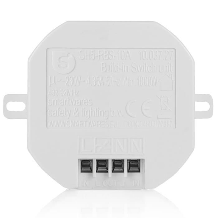 Smartwares Set D'interrupteurs De Chambre À Coucher 8x8x1,7 Cm Blanc