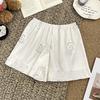 Ladies Summer Thin Cartoon Sweet Floral Satin Ice Silk Breathable Loose Comfortable Leggings
