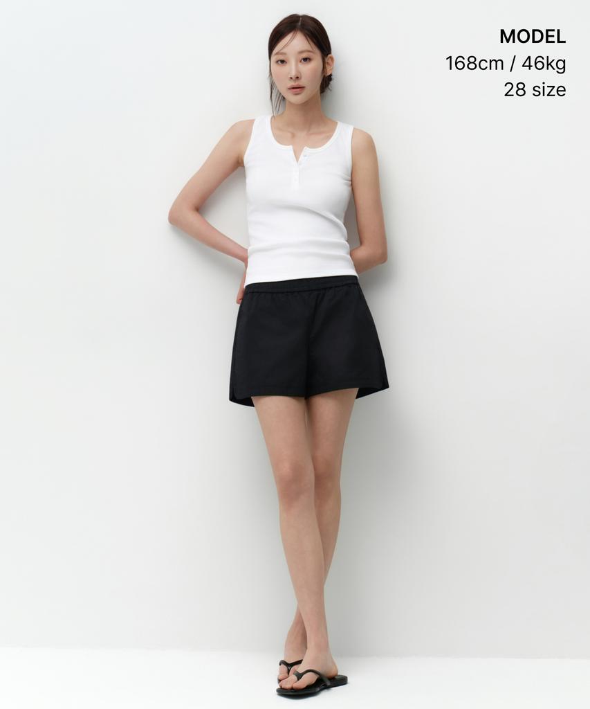 MUSINSA STANDARD WOMAN Women'S Cotton Elastic Shorts [Black]