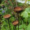 3 Pezzi Picchetto da Giardino Resistente alle Intemperie Picchetti da Giardino in Metallo Stazione di Abbeveratoio per Uccelli Multifunzionale per Giardino Esterno Cortile Patio Decorazione