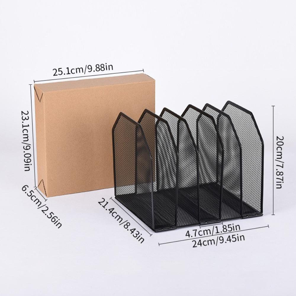 

5/7 Grids Book Stand Detachable Bookshelf Space Saving Desk Organizer Home Office Black 5 Grids