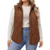 New Women's Stand Collar Quilted Padded Vest, Sleeveless Zipper Short Cotton Waistcoat, Fall Winter Outerwear