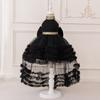 Baby Mädchen Tüll Pageant Kleid Ärmellos Pailletten Schleife Prinzessin Stil 1-3 Jahre Alt Party Taufe Hochzeit