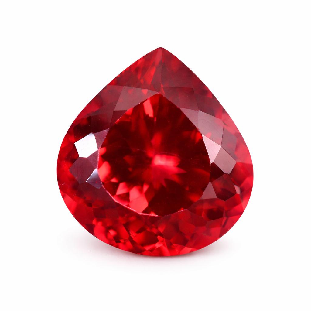 Natural Red Ruby Loose Gemstone Pear Cut 15 ct for Birthday Gift for Jewelry Making and Crafts