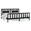 Cadre de lit - Maison Exclusive - Bois de pin massif - Noir - 200x200 cm