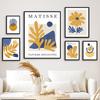 Blue Yellow Henri Matisse Geometry Flower Leaves Wall Art Canvas Prints Painting Abstract Poster Pictures For Living Room Decor