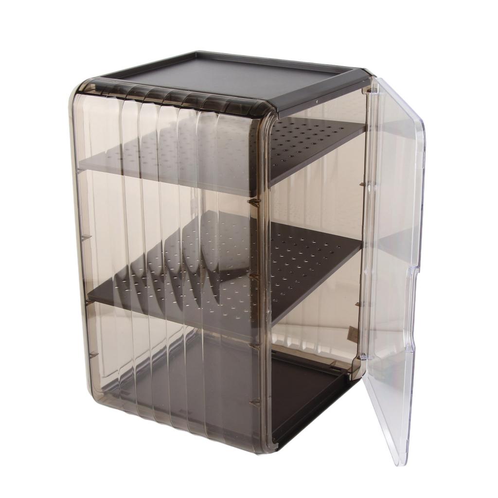 Cup Storage Rack Dustproof Stackable Plastic Clear Cup Organizer Box for Cabinet Desktop Large