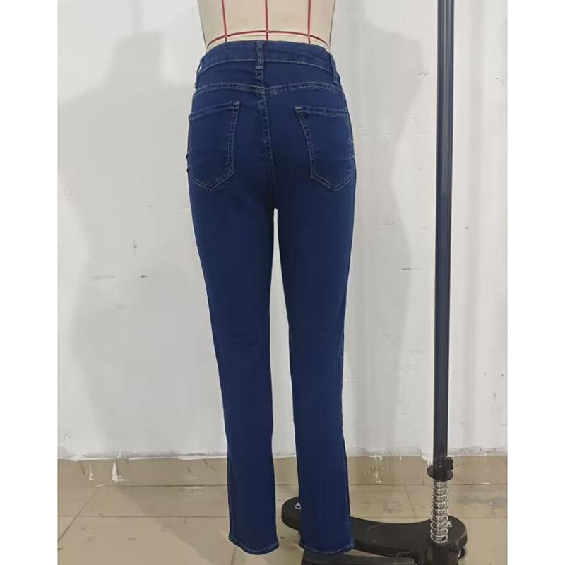 Skinny Stretch Small Leg Jeans Four Seasons Simple Casual Denim Nine-point Pants Women Sexy Hip Hugging Jeans