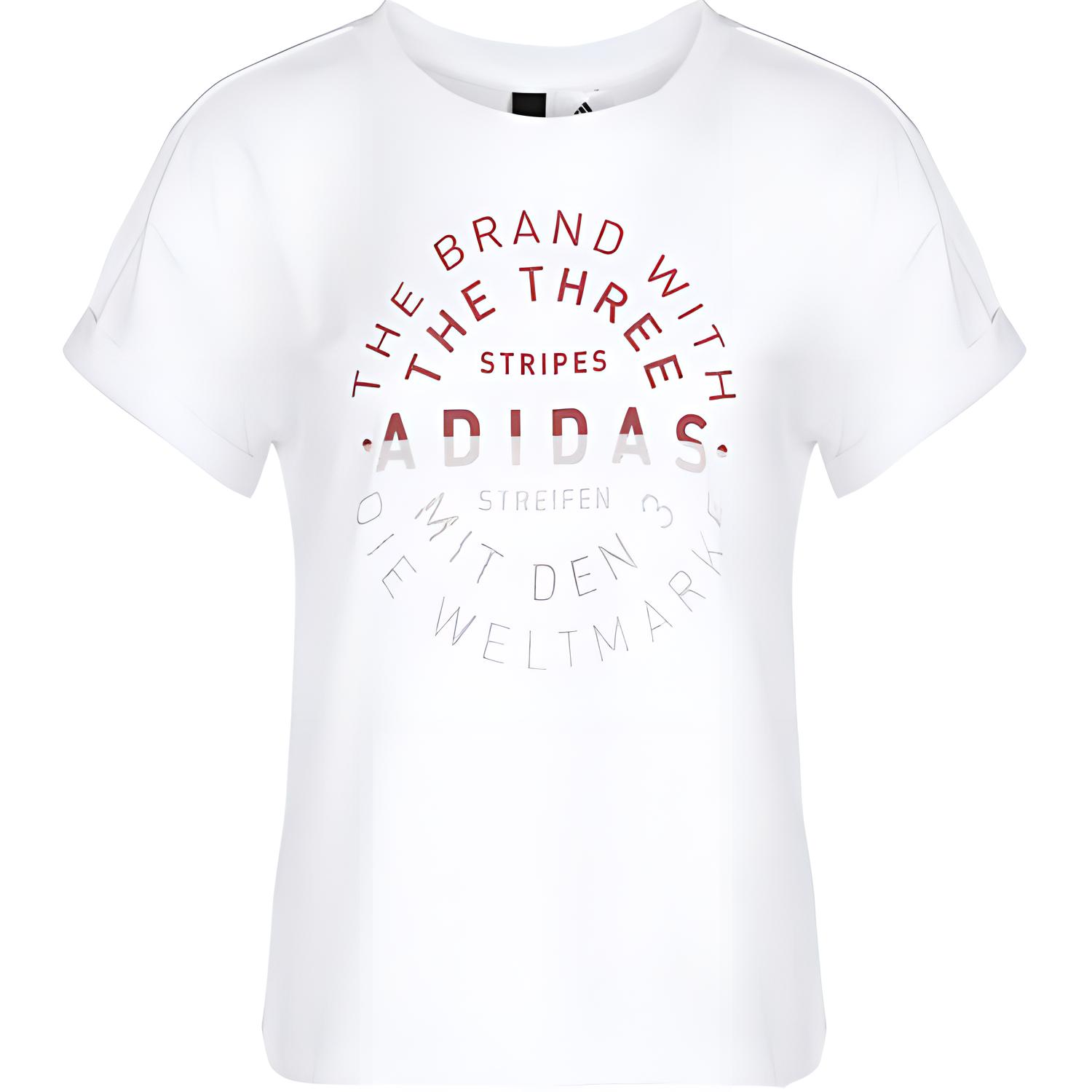 Adidas T Shirts Women s White Crew Neck Moderate DJ1601 XL