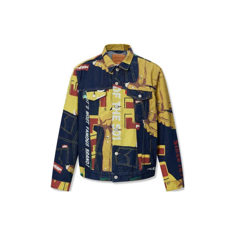 

Levis SS23 Граффити Лоскутная Джинсовая Куртка Мужская Верхняя Одежда Разноцветный 72334-0689